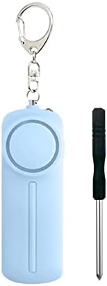 Hion 防犯ブザー交換用ドライバー付き＋単4電池付き　防犯アラーム 130dB 大音量 LEDライト付き 防水 防犯ベル 小学生 男の子 女の子 子供 女性 シンプル 防犯 ブザー/ 防犯グッズ ランドセルに付ける（ライトブルー）