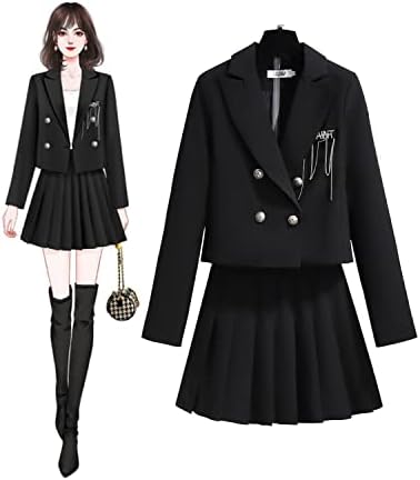 [JIURUN] 制服 ロリータ ゴスロリ 衣装 軍服 ハロウィン コスプレ アニメ cosplay lolita 森ガール ロリータ プリーツ スカート ブラウス 女装 服 ゴシック ドレス 女装 服 クリスマス ハロウィン 大きいサイズ かわいい 学園風 (黑/M)