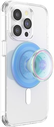 PopSockets Japan - ポップソケッツ ジャパン PopGrip MagSafe Opal Blue アダプターリング付き オパール ブルー クリア MagSafe ラウンド ポップグリップ スマホグリップ&スタンド