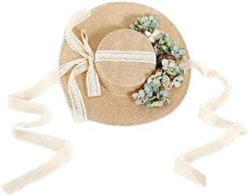 [JIURUN] 麦わら帽子 レディース ストローハット ロリータ風 田園風 サンバイザー ビーチハット つば広 リボン付き 花付き レース 蝶結び 日焼け防止 海 旅行 摄影 かわいい エレガント