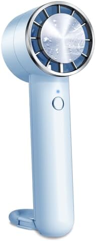 携帯扇風機 冷感プレート 超軽量・小型 ハンディファン 瞬間冷却 強力送風 USB充電式 手持ち扇風機 3200mAh大容量 3段階風量調節 コンパクト ハンディ扇風機 携帯便利 熱中症対策 暑さ対策 カラビナ&スタンド付き 卓上扇風機 ミニ 扇風機 花火大会 スポーツ観戦 オフィス 通勤 アウトドア (ミントブルー)