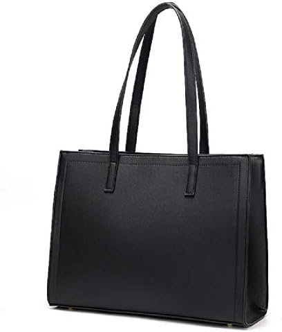 Risuppi リクルートバッグ レディース 大容量 大きめ a4 自立 無地 フォーマルバッグ 通勤バッグ ビジネスバッグ 就活バッグ トートバッグ シンプル 通勤 就活 就職 出張 手提げバッグ 肩掛けバッグ 防水 ブラック (ブラック)