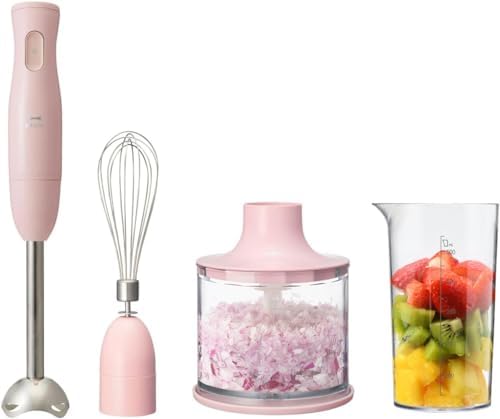 BRUNO ブルーノ マルチスティックブレンダー 離乳食 1台5役 (混ぜる つぶす 刻む 砕く 泡立てる) ピンク ギフト プレゼント お祝い 人気 キッチン家電 ミキサー フードミキサー フードプロセッサー 氷も砕ける 泡立て 泡立て器 洗いやすい おしゃれ かわいい 刻む 氷対応 初心者 つぶす アタッチメント 5役 7760355 BOE034-PK