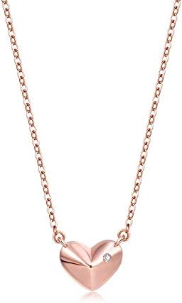 [FANCIME] ダイヤモンド ネックレス レディース 「唯一の愛」 K18 ピンクゴールド ハート 天然石 18金 ジュエリー 母の日 クリスマス 誕生日 記念日 プレゼント ギフトラッピング付