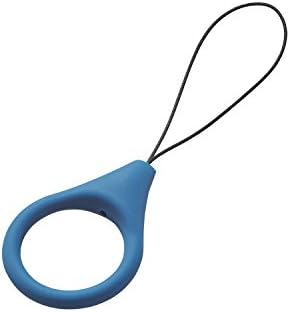 エレコム ストラップ リングストラップ 携帯 スマホ スマホ用 Lサイズ 内径22mm [指が滑りにくいシリコン製] ブルー P-STF01LBUD