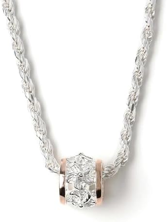 [LocoMocoAloha] ハワイアンジュエリー ネックレス Silver925 ピンク ゴールド コーティング ミニバレル 樽 チューブ プルメリア サイド 正規品保証