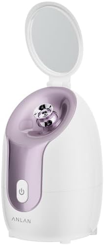 美人百花微粒子化スチーマー美顔器部門NO1ANLAN フェイススチーマー 美顔器 スチーマー 濃密ナノミスト 温熱ケア 美容 保湿 水道水OK 鏡 ノズル調節可能 コンパクト 毛穴ケアスチーマー 顔 髪 乾燥対策 PSE認証済み 誕生日 母の日