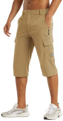 アウトドア メンズ ハーフパンツ スポーツ ショーツ 半ズボン 七分丈 カーゴパンツ 薄手 短パン 撥水 速乾吸汗 スリム 春夏秋