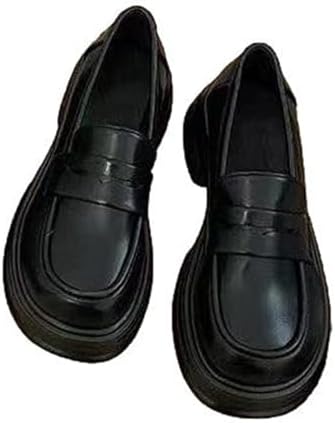 [1/2 plus]ニブンノイチプラスチューズローファンダイン厚底エナメル風クッショニング性美脚ソルーンプルパンプスレデーション