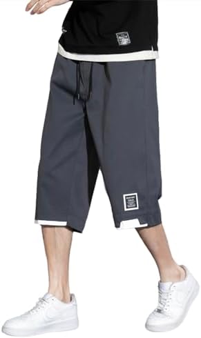 パンツメンズ夏服7分丈スポーツショートカーゴパンツ 大きい サイズ 接触冷感 涼感 カジュアル 無地 快適 かっこいい ズボン ワイドパンツ かっこいい カジュアル ハーフ パンツ