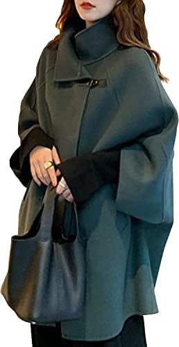 [ニーマンバイ] フェイク ウール コート ポンチョ タートル 春 秋 冬 レディース S～XL