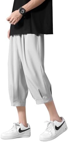 パンツメインズ夏接触冷感クロップドパンツハイレムパンツボワンワンワンワンワンワンツゆずり涼しい感アイスシルクハーフパンツショトパンツ大きいサイズショートパンツハイラックスパンツ