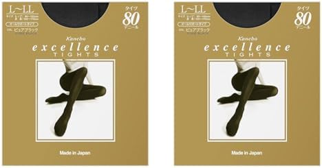 エクセレンス タイツ 80デニール L-LL ピュアブラック
