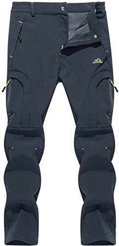 [TACVASEN] メンズ アウトドアパンツ 裏起毛 登山ズボン 撥水 防寒パンツ ハイキング ソフトシェルパンツ 厚手 長ズボン トレッキング 保温
