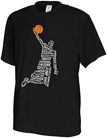 [アートワークスコウベ] ダンクシルエット レタリングデザイン バスケットボール 半袖 ドライTシャツ 練習着