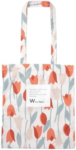 [ワールドパーティー] 2024 トートバッグ ブルーミングチューリップレッド はっ水 レディース バッグ エコバッグ サブバッグ コンパクト 折り畳める ポケット付き おしゃれ 可愛い 北欧 花柄 女性 通勤 通学 W108-331-204