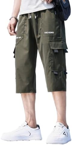 パンツメンズ夏服メンズ7分丈スポーツショートカーゴパンツ 大きい サイズ カジュアル 無地 快適 かっこいい ズボン ワイドパンツ かっこいい カジュアル ハーフ パンツ