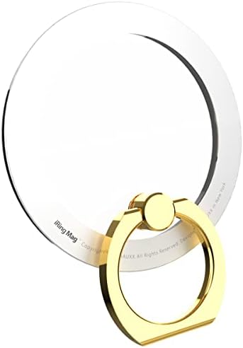AAUXX iRing Mag アイリング マグ 限定カラー MagSafe対応 スマホリング Limited Edition リミテッドエディション 正規品 正規代理店 マグネット式 ホールド リング 薄型 ワイヤレス充電対応 強力吸着 ネオジム磁石 別注カラー iPhone 15 14 13 12 Series (ホワイト×ゴールド)