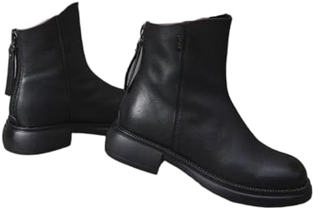 [Bebemax] 秋と冬厚底婦人靴中ふくらはぎ快適ハンサムマーチンブーツ女性本革 柔らかい フラットシューズ チェルシーブーツ 防水 おしゃれ 歩きやすい レディース靴 ビジネスシューズ アンクルブーツ カジュアル オフィス 大人 ブーティー 美脚 通勤