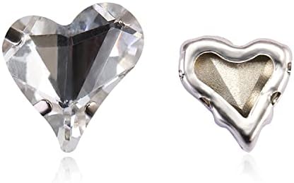 台座付き K9 ガラス製ラインストーン 手芸用ビジュー パーツ DIY手作り 12*13MM ハート 36個 (クリスタル)