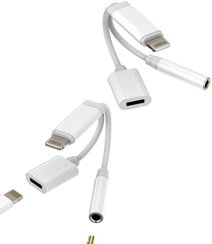 イヤホーン変換アダプター3.5 mmヘッドホーンジャック同時きゅうそう充電ケブル（2つのセット）アイフォーンLightningじゃく急速充電スピットライトライトニックプラグプラグコードアダプターいやほんAuxアクセサリあいふぉーんイヤホーンあだぷたの対応Apple iPhone 14 Plus 13 Mini 12 11 Pro Max 7 8 X対応Ipad Air