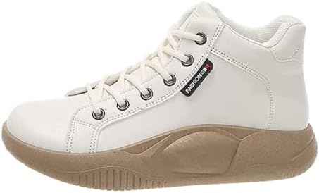 [Yuanli] 厚底スリッポン ハイカットスニーカー 運動靴 ブーツ レディース 可愛い 厚底 スリッポン レースアップブーツ 防水 軽量 美脚 22.5-25.0CM