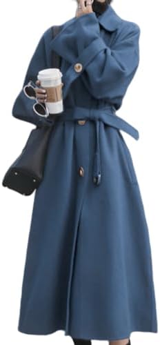 [MERONOCALLALY] ロングコート レディース 3色展開 ベルト付き コート アウター マキシ丈 中厚手 ポケットあり エレガント きれいめ 上品 秋 冬