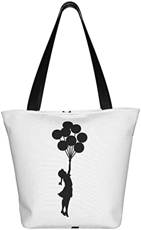 [RFSHOP] 时尚 女士 帆布 Bankcy 手提包 环保袋 购物袋 手提袋 妈咪包 购物袋 手提袋 购物袋 单肩包, 黑色