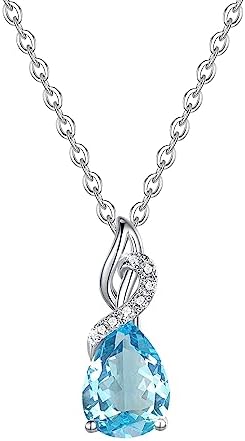 [FANCIME] ダイヤモンド ネックレス レディース K14 ホワイトゴールド 12ヵ月 誕生石 天然石 しずく ペンダント シルバー チェーン 母の日 クリスマス 誕生日 記念日 プレゼント ギフトラッピング付