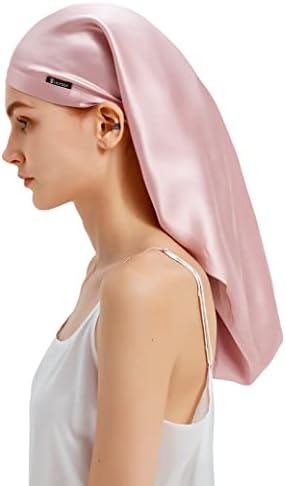 [LilySilk] シルク ナイトキャップ 19匁天然シルク100% ナイトキャップ 安眠 枝毛防止 保湿美髪 ロングヘア用 お休みキャップ 就寝用 産後用