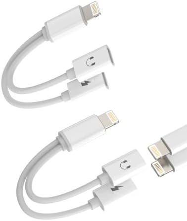 アイフォン イヤホン 同時 きゅうそく充電 変換 アダプター （2パック）対応Apple MFI認証アップル ライトニング ヘッドホン ケーブル Lightning ジャック 急速充電器 コード 分岐 スプリッター あいふぉん 二股 プラグ あだぷたー Auxイヤフォン じゃっくけーぶる いやほん 繋ぐ アクセサリー 対応iPhone 11 12 13 14 Pro Max Plus 対応iPad