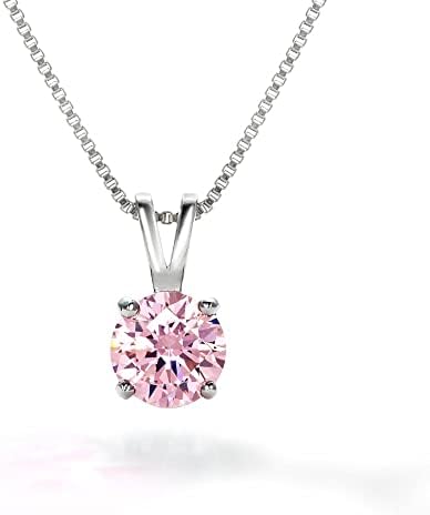 [ギフト フロム ニューヨーク] ネックレス レディース 1.25ct プラチナ K18 ゴールド 加工 一粒ネックレス ピンク シルバー925 金属アレルギー対応 女性 プレゼント