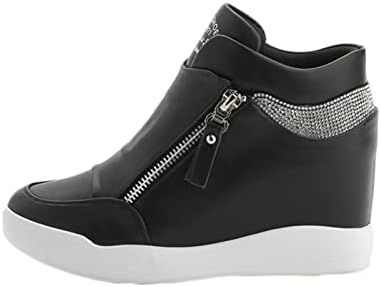 「KZSXX」 スリッポン レディース 軽量 幅広 黒 厚底 スニーカー インヒールスニーカー 白 美脚 身長アップ 疲れない 可愛い 歩きやすい 厚底スリッポン 履きやすい ジップ ハイカットスニーカー カジュアル クッション 日常