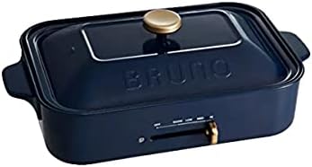 BRUNO ブルーノ コンパクトホットプレート 本体 プレート2種(たこ焼き 平面) ネイビー Navy 紺 おしゃれ かわいい これ1台 蓋 ふた付き 1200w 温度調節 洗いやすい 1人 2人 3人用 小型 小さいサイズ 少人数用 ひとり暮らしにも プレゼント ギフト 贈り物 BOE021-NV