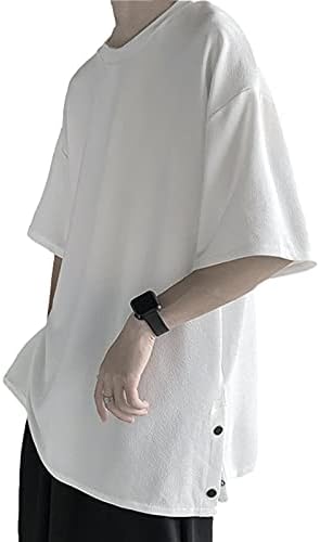 [ビーエヌワン セレクト] サイドボタン クルーネック カットソー きれいめ カジュアル ゆったり 半袖 メンズ