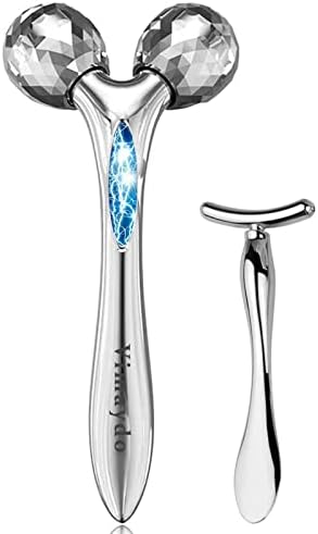 Vimaydo 美顔ローラー Y字型美容ローラー マッサージ 小顔 フェイス＆ボディー用 美顔器 3D 充電不要 防水 マイクロカレント 微弱電流 男女兼用 (ギフトT字型の目元エステ)