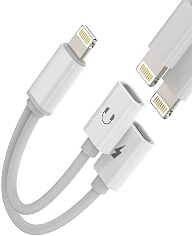Lightning イヤホンジャック変換器アイフォンライトニングイヤフォン同時きゅうそく充電アダプター分岐ケーブル(2in1)アップルAuxあいふぉん二股急速充電器繋ぐコードヘッドホンじゃっくあだぷたーApple MFI認証いやほんアクセサリープラグけーぶるスプリッター対応iPhone 14 13 12 11 Pro Max X Xs Xr Se 7 8 6s plus Ipad ip-BFX