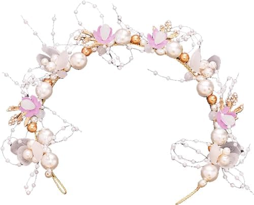 髪飾り ヘッドドレス イヤリング付 花冠 花嫁 クラウン フラワー ヘアバンド パーティー パール ウェディング 子供 カチューシャ 大人にも適う ヘッドドレス ヘアバンド 結婚式 誕生日 入学式 発表会