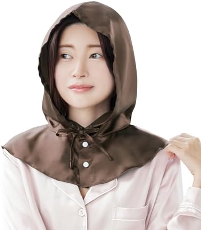 [GenSilk] シルクナイトキャップ ターバン レディース ナイトキャップシルク100% シルクキャップ フードデザイン ゴムなし接触冷感 朝まで脱落なし おしゃれ ロングヘア用 ヘアキャップ 枝毛・寝癖防止 保湿美髪