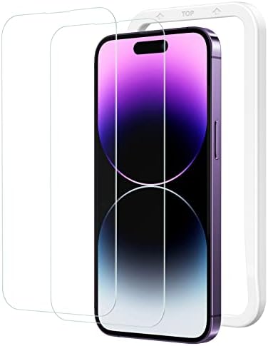 NIMASO ガラスフィルム iPhone 14 Pro 用 保護フィルム 強化ガラス 液晶画面保護 ガイド枠付き 2枚セット NSP22H517