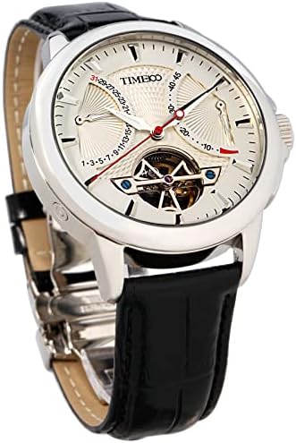 TIME100 腕時計 機械式 サラリーマン 日本製ムーブメント キュートなスタイル レザーベルト Time100コレクション アナログ 紳士 ピンクゴールド