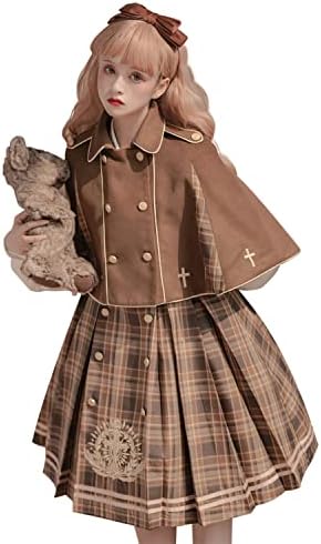 [JIURUN] ワンピース ロリータ 長袖 制服 コスプレ ロリータ 探偵 大きいサイズ 女装 森ガール 学園 可愛い服 jk 制服 セット cosplay lolita 学生服 少女 アニメ コスチューム 甘ロリ ゆったり 仮装 クリスマス ハロウィン お花見 ゆめかわいい