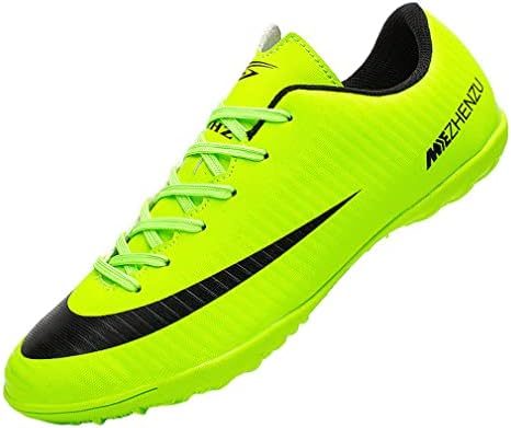 [XzMoz] サッカーシューズ トレーニングシューズ ジュニア 大人 専門家サッカー 滑り止め 壊れた爪サッカーシューズ サッカースパイクボーイズ キッズサッカースパイク ボールシューズ 軽量 防臭 コンテスト ファッション スポーツシューズ 男女兼用Duojidianzi (グリーン,27cm)