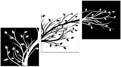 Wieco Art - 木の枝 現代 風景画 高精細ジークレープリント画 寝室装飾用絵画 フレーム無し リビング 壁掛け 壁用 玄関 モダンでシンプル 工芸画 インテリア (木枠付きの完成品) - FP3RAB003-1