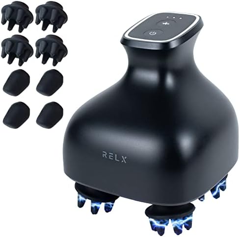 RELX EMS ヘッドスパ IPX7防水 (国内メーカー) 美容家電 頭皮ブラシ 頭皮ケア ギフト プレゼント スカルプケア (マットブラック)