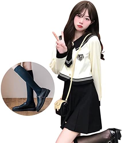 [JIURUN] 制服 ロリータ ワンピース 女子高生 制服 コスプレ jk 制服 スカート 森ガール ワンピース 学生服 女子 制服 ブレザー セーラー服 4点セット cosplay lolita 学園風 ロリータ アニメ フリル ゆったり 通勤 ゆめかわいい