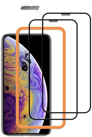 2枚セットガイド枠付き KPNS 日本素材製 全面保護 iPhone X/iPhone XS / iPhone11 pro 用 ガラスフィルム 強化ガラス カバー 保護フィルム