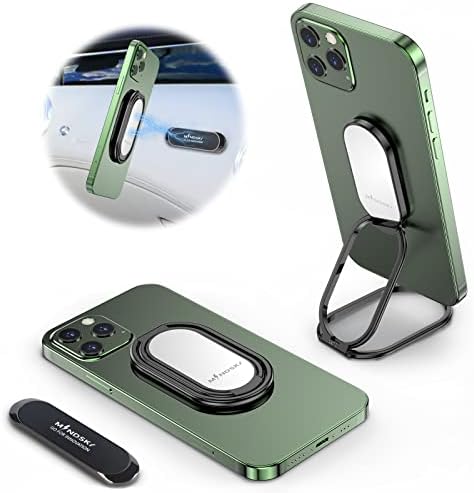 スマホリング Mindsky業界初製品、縦置きバンカーリング、折りたたみスマホリング、全角度可調180°360°回転、落下防止の携帯キラキラすまほりんぐ、 固定磁石強力粘着リング、片手操作可アイホン指リング、 マグネット車載ホルダー付属、3M VHB粘着パッド+透明フィルム付属（いつでも交換可能） iphone/ipad/Android/switch/kindle/iFace ケース各種他対応