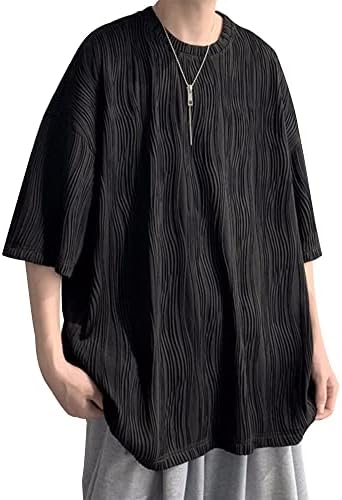 foveitaa Men's Summer T-Shirt, Short Sleeve, Loose, Large Size, Big Tee, Half Sleeves, Cool, Solid, Popular, Casual, Fashion, Round Collar, Soft, Comfortable, Street, Summer