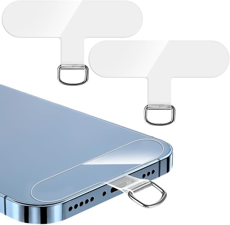 [ZXZone] ストラップホルダー スマホ ストラップホール 透明パッチ ネックストラップ 外付け 落下防止 首掛け 斜めがけ 肩掛け 首かけ ショルダー ネックストラップ 肩かけ 携帯ストラップ iphone android スマホアクセサリ薄型 一体成形 着脱簡単断裂を防ぐ 耐久性 全機種対応 (transparent, 2個-T)